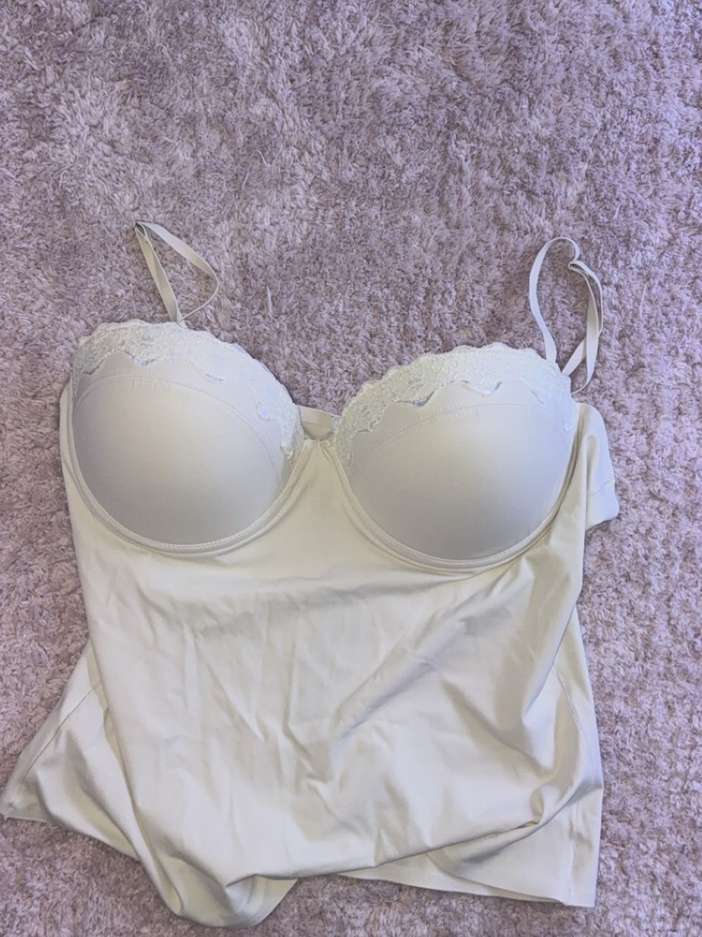 Fashion Nova Strapless Lace-Trim Bustier Camisole - Ivory